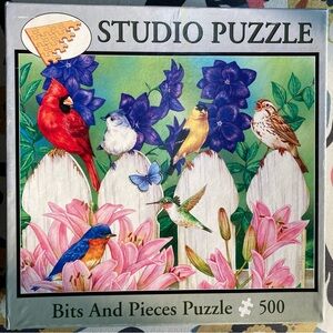 500 Piece Jigsaw Puzzle Birds Flowers cottage core